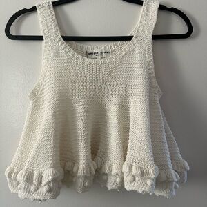 Apiece Apart White Knit Crop Top